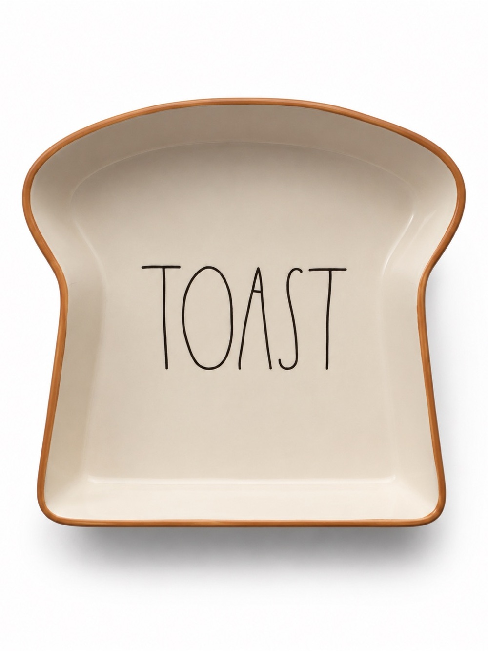 Rae Dunn TOAST Ceramic Toast Shaped Serving Dish LIKE NEW